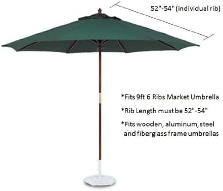 Formosa Covers 9ft Single or Double-Vented Umbrella Replacement Canopy 6 Ribs in Taupe (Canopy Only)