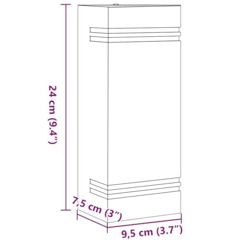 Applique extérieure en acier inoxydable robuste IP44 avec diffuseur PC haut de gamme