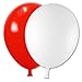 Premium Luftballons rot und weiß – Naturlatex, ca. 33 cm, zweifarbig, heliumgeeignet, lange Haltbarkeit – 10 Stück große Partyballons für Geburtstag, Hochzeit, Deko & Events