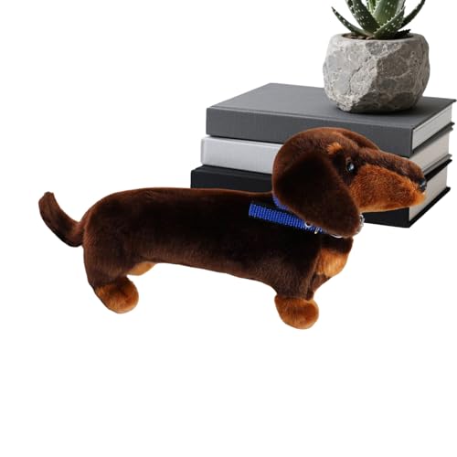 Peluche de perro salchicha, juguete suave para perros como cojín de peluche, muñeca de peluche animal como compañero de juegos, para niños y adultos, para casa, escritorio, sofá, cama, sala de juegos