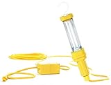 Woodhead 1097-3 Super-Safeway Handlamp, Industrial Duty, Fluorescent Bulb, Switch, 40W Lamp, 3150 Lumens, 18/3 SJTOOW, NEMA 5-15, 120VAC, 25ft Cord