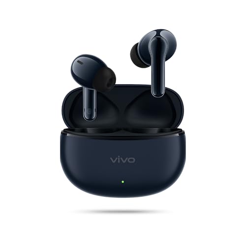 Image of vivo TWS 3e True Wireless Earbuds | Bluetooth 5.3, AI Noise Cancellation, 42H Battery, 88ms Low Latency, Dual Device Pairing, IP54 Splash Resistant - (Dark Indigo)