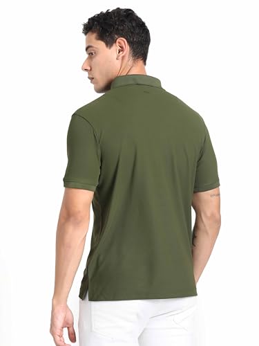 Image of STELLERS Men's Premium Polo T-Shirt Wrinkle Free Quick Dry Soft and Feather Touch Feel Regular Fit Olive Green X-Large