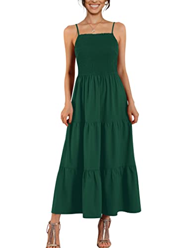 Atizon Women's Summer Dress Waist Tie Deep VNeck Sundress Casual Swing Shor
