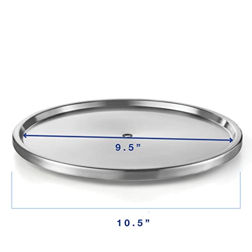 Lovotex UNKNOWN 1 Tier Lazy Susan 2 Pack Stainless Steel 360 Degree Rotating Turntable Tabletop Stand thumb #1