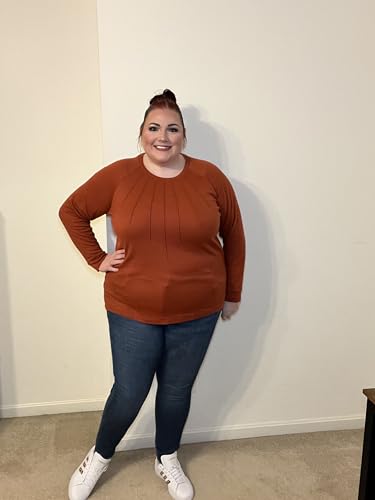 IN'VOLAND Womens Plus Size Shirts Long Sleeve Dressy Tops Casual Fashion Fall Blouses Pleated Tunics3