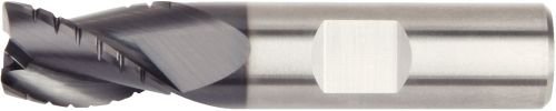 WIDIA Hanita 4Q0325008BW 4Q03 HP Roughing End Mill, 0.03" Radius, 1" Cutting Diameter, Carbide, AlTiN Coating, RH Cut, Weldon Shank, 1" Shank Diameter, 3-Flute