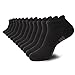 BUDERMMY Calcetines Tobilleros Hombres, 6 Pares Calcetines Deporte Hombre, Algodon Cortos Invisibles Calcetines Mujer antideslizantes acolchados Calcetines Hombres( negro 6 pares 43-46)