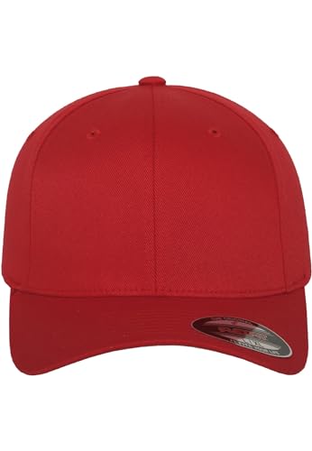 Flexfit 6277-Flexfit Wooly Combed, Cappellino da baseball Unisex - Adulto, Rosso (Red 6277), Taglia unica