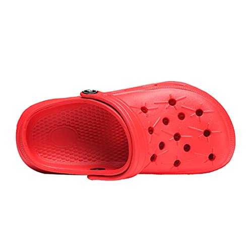 Kids Clogs, Toddler Clogs For Boys And Girls Non-Slip Breathable Kids Garden Clogs High Elasticity Kids Sandals Indoor Outdoor Beach Sandals Children Classic Slippers Pepper-Toddler 4 Red #TOP3