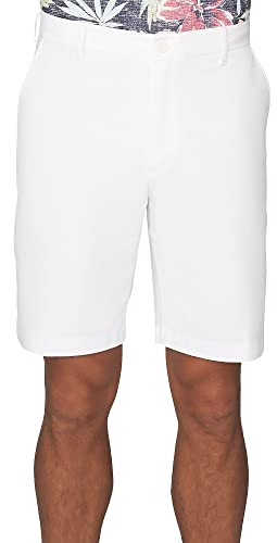 Izod Men's 9.5 Saltwater Flat Front Stretch Chino Shorts, Solid Bright White, 40 #TOP20