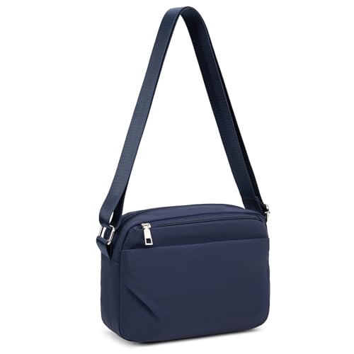 Sac à bandoulière multi-poches femme nylon étanche noir Oscaurt
