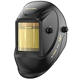 TOOLIOM Large Viewing Welding Helmet True Color Auto Darkening 1/1/1/1 3.94'x 3.27' Welding Mask with Weld/Grind/Cut Mode for TIG MIG Stick