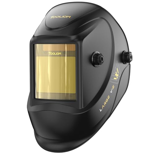 Image of TOOLIOM Large Viewing Welding Helmet True Color Auto Darkening 1/1/1/1 3.94"x 3.27" Welding Mask with Weld/Grind/Cut Mode for TIG MIG Stick