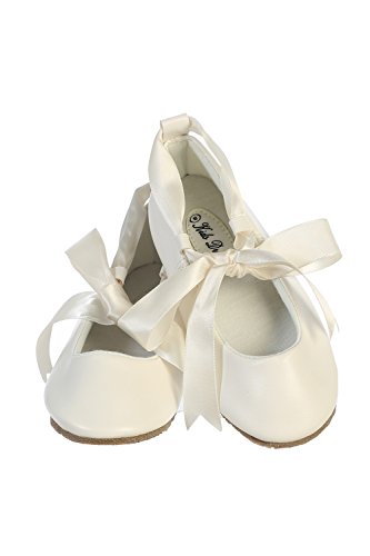 Ballerina Ribbon Tie Rubber Shoes Cinderella Flats With Flower Toddler Party Ivory Size 12 #TOP20