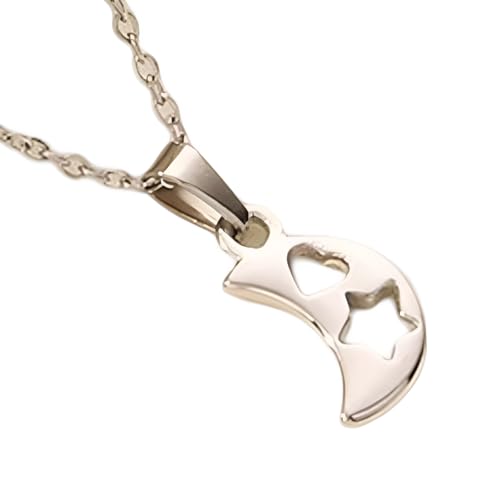 Collier soleil et lune anti-ternissement pendentif classique pour femme