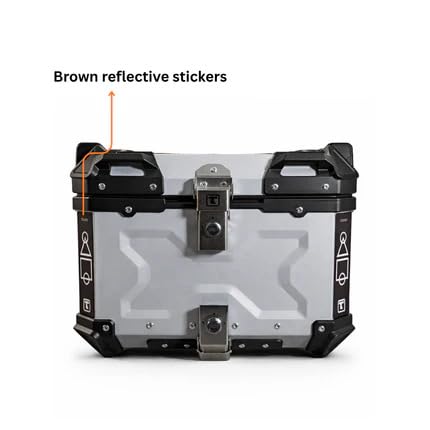 Image of CORE 45L Aluminium Motorcycle Top Box | X-Type Touring Storage Case with Universal Mount Plate | Lockable Rear Luggage Carrier | Water-Resistant Metal Top Case for Daily Bikes - Aero Silver