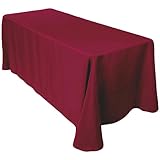 LinenTablecloth 90 x 156-Inch Rectangular Polyester Tablecloth Burgundy
