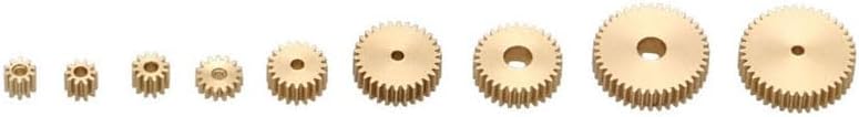 10PCS Modulus 0.2 Brass Spur Gear 10T 12T 15T 20T 30T 40T Micro Mini Motor Shaft Pinion Hole Dia 0.8mm/1mm/2mm for DIY Model (Color : 10T 1mm 2mm)