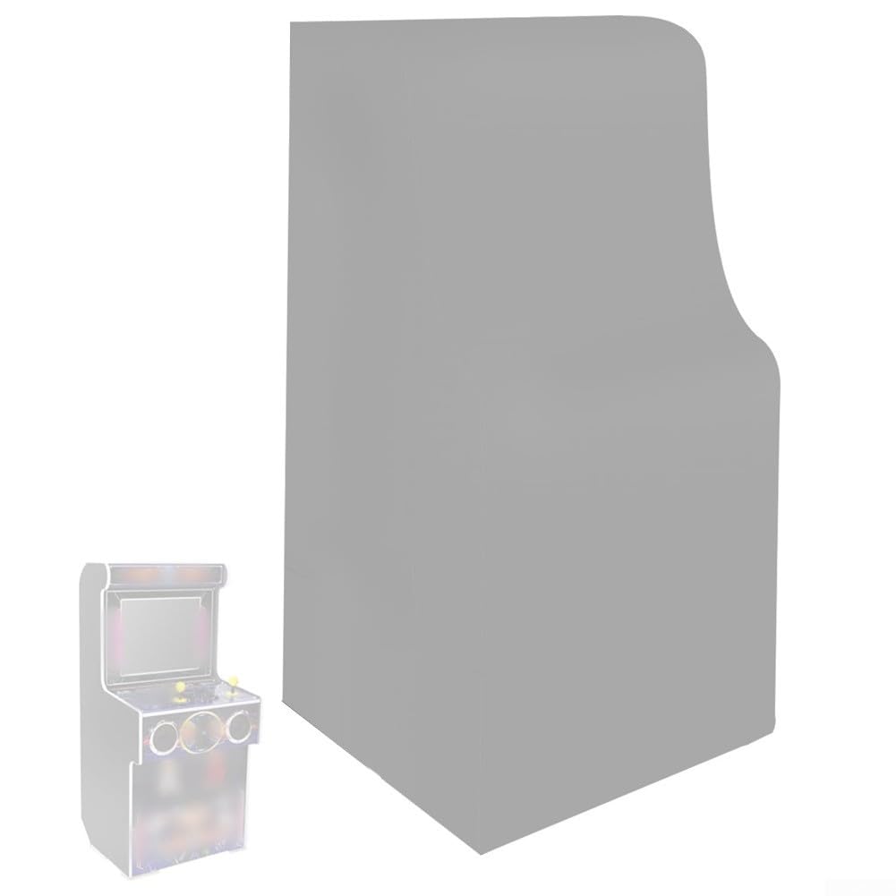 Yuanpgky Cubierta antipolvo impermeable para máquina de arcade, funda protectora con acceso con cremallera y dobladillo ajustable para consola de juegos AtGames Arcades (56 x 79 x 168 cm, gris)