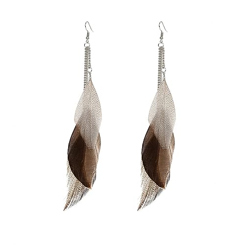 Boho Colorful Feather Dangle Earrings Handmade Beads Taseel Fashion Earrings for Women2