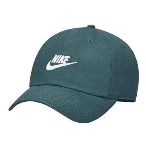 Image of Nike Unisex Sportswear Heritage86 Futura Washed Hat, Faded Spruce, One Size