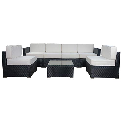 Mcombo Patio Furniture Sectional Set Outdoor Wicker Sofa Lawn Rattan Conversation Chair