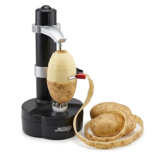 ARDAN STOCK - Electric Fruit Peeler Black - Automatic Electric Peeler Machine | Stainless Steel Blade | One-Touch Operation | Dual-Speed Control | Kitchen Gadget for Potatoes Apples & More