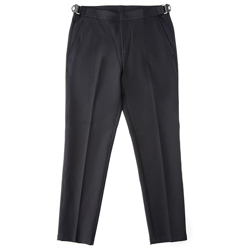 Men's Slim-fit Trousers, Side Adjustment Design, Black, Elastic Fabric