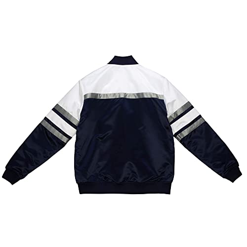 Mitchell & Ness Mens Special Script Heavyweight Satin Jacket Football Casual Athletic Outerwear Casual - Blue - Size M #TOP1