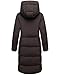 MARIKOO Damen Langer Wintermantel warmer Steppmantel mit abnehmbarer Kapuze und magnetischen Details Chumanii XVI Choco Gr. M