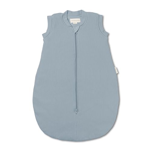 Hofbrucker®Babyschlafsack Maja | Schlafsack Rund 2.5 TOG | Bio-Baumwolle | Ganzjahres Schlafsack mit Wollwattierung | Schlafsack Herbst, Winter & Frühjahr Schlafsack Baby (Taubenblau, 62/68)