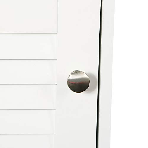 HOME BI Bathroom Storage Floor Cabinet Free Standing with Shutter Door (White)