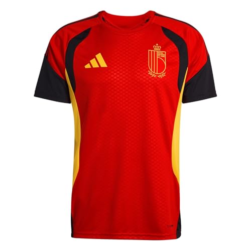 Image of adidas Mens Belgium Training Shirt World Cup 2026 Short T-Shirt Red/Black S