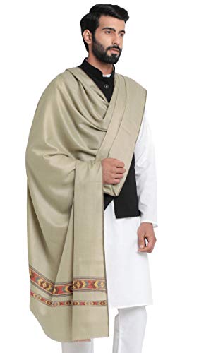 Image of Weavers Villa Men's Kullu Design Wool Blend Lohi /Shawl [120 CM X 240 CM]