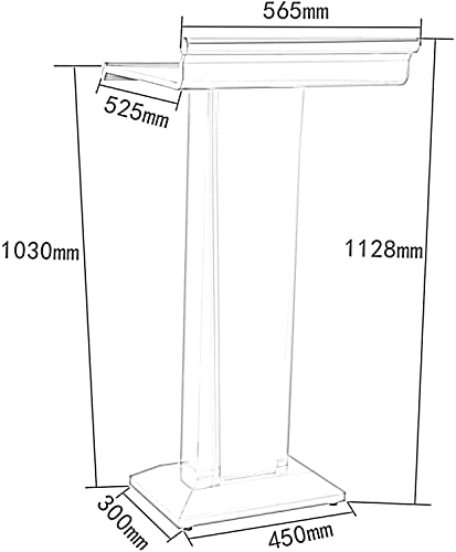Leggio curvo in metallo – Podio portatile da pavimento per chiesa, matrimoni, uffici ed eventi, 56,5 x 52,5 cm