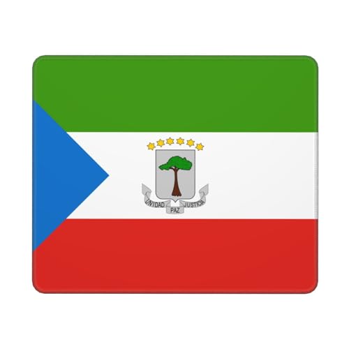 Guinée Équatoriale Tapis De Souris Informatique avec Motif Drapeau Military| Tapis Et Souris Intégrés|Doux Et Lisse pour Écrire| Base en Caoutchouc Antidérapante Stable​