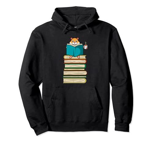 Divertido libro de cobayas leyendo y bebiendo té Sudadera con Capucha