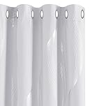 Deconovo Curtains for Living Room 90 Inch Drop Wave Line Foil Printed Blackout Curtains Energy Saving Thermal Insulated Eyelet Curtains for Doors 46 x 90 Inch Silver Grey Two Panels
