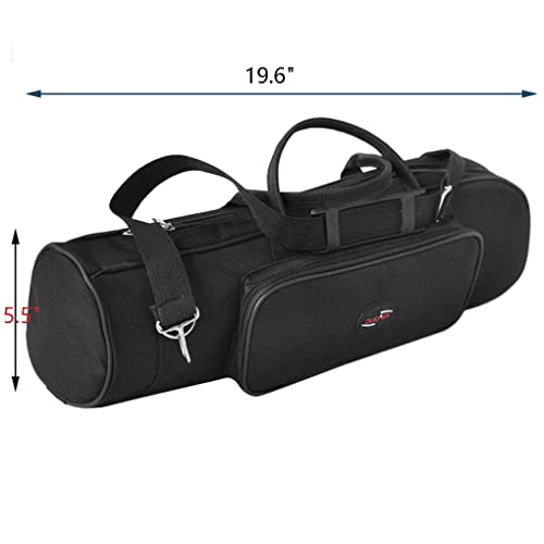 Water-resistant Trumpet Gig Bag Padded Trumpet Carrying Bag Oxford Instrument Storage Case with Adjustable Single Shoulder Strap Tote Handle for Dust-proof Transport Carry Travel, Black