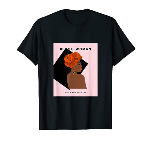 T-shirt nera e orgogliosa AF nera regina Afro nero donna Tee Maglietta