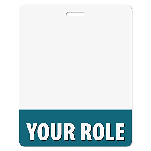 Custom Badge Buddies Pacific Blue Horizontal Oversized ID Backer Cards (100 Pcs) - Double Sided Print - Durable, Water Resistant - Ideal for Nurses, Doctors