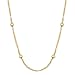 Yellow Gold Plated Silver 4mm Bead Station Singapore Chain Necklace (14, 16, 18, 20, 22, 24, 30, or 36 inch)