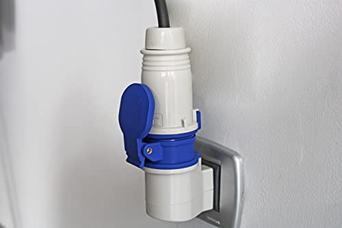 SCAME – 200;01623 Adapter zum Laden von Elektrofahrzeugen 2P+E 220 V 16 A IP44 – Adapter mit 16 A abgewinkeltem Stecker – 3 A-Buchse – italienischer P17-Stecker