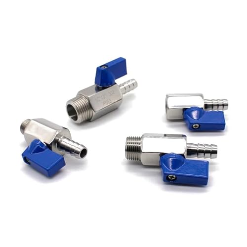Válvula de bola de 3/8 para rosca hembra con conector macho 12 mm de acero inoxidable de 2 vías 3