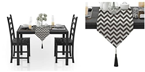 Chemin de table marron au motif moderne pour repas convivial