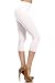 Leggings Depot Women's Popular Basic Capri Cropped Regular and Plus Solid High Waist Leggings (Regular (Size 0-12), White)