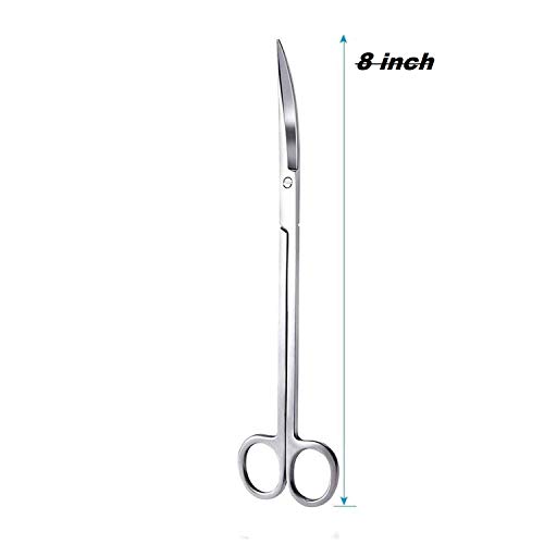 Image of Venus Aqua Aquarium Maintenance Tools Kit - Stainless Steel 8 Inch Bend Scissors for Live Plants & Grass, Aquarium Pruning Tools, Fish Tank Care, Plant Trimming, and Aquascaping