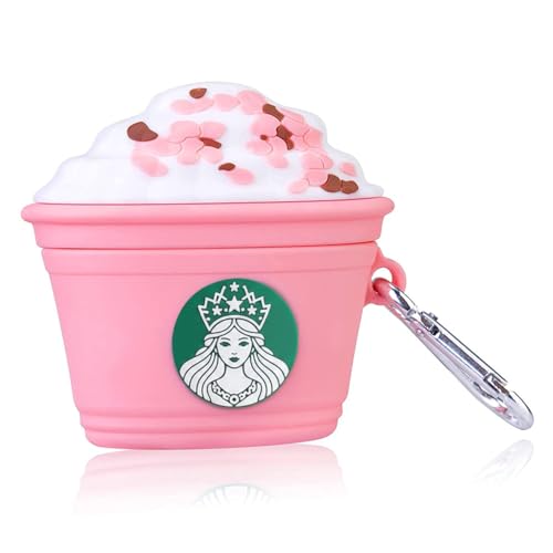 Image of Silicone Case Compatible for Apple Airpods 4 (2024) Cute Design for AirPods 4 with Active Noise Cancellation (ANC) with Keychain Hook Shockproof Protective Case (StarCup Pink)