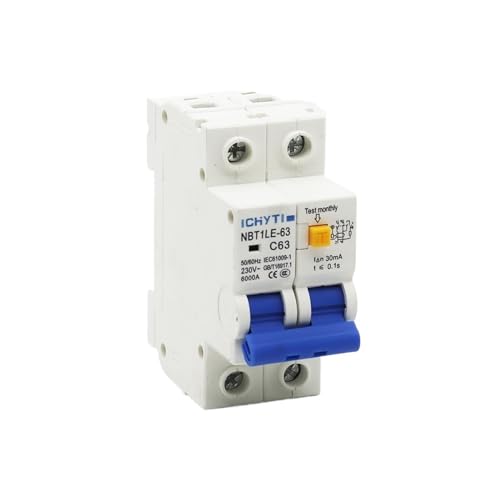 Mini disjoncteur RCD 2P 40A interrupteur master de protection différentielle